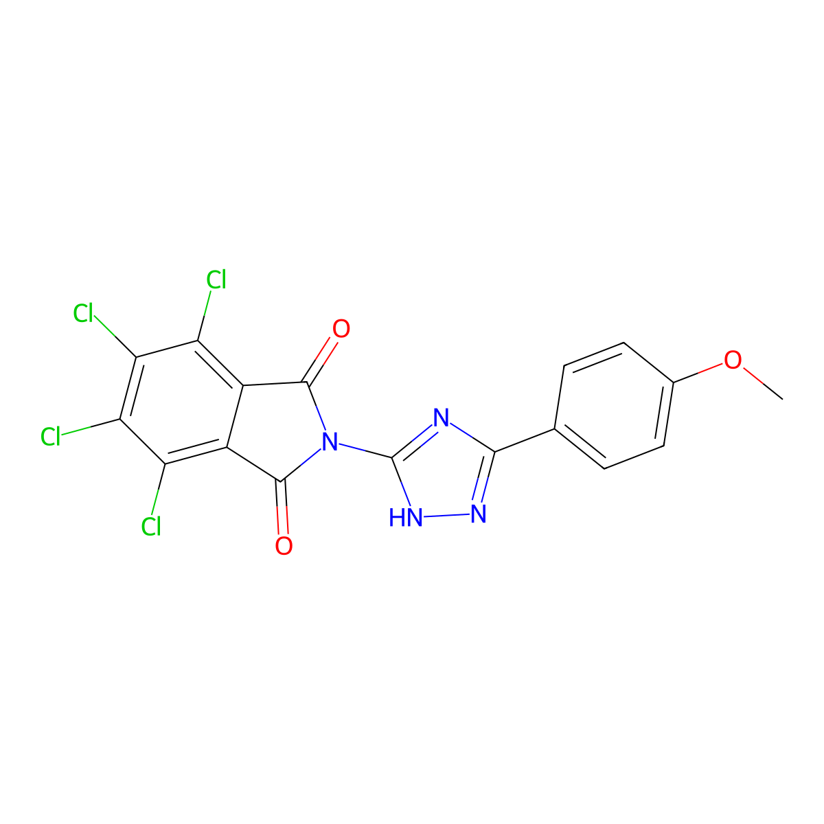 4,5,6,7-tetrachloro-2-[5-(4-methoxyphenyl)-1H-1,2,4-triazol-3-yl]isoindole-1,3-dione molecular structure, CAS 694456-25-2