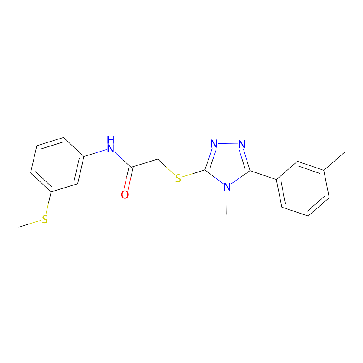 2-[[4-methyl-5-(3-methylphenyl)-1,2,4-triazol-3-yl]sulfanyl]-N-(3-methylsulfanylphenyl)acetamide molecular structure, CAS 694456-33-2