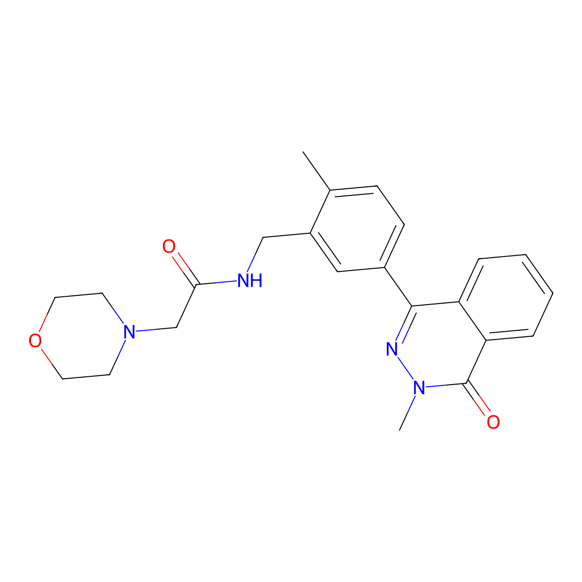 N-[[2-methyl-5-(3-methyl-4-oxophthalazin-1-yl)phenyl]methyl]-2-morpholin-4-ylacetamide molecular structure, CAS 694456-39-8