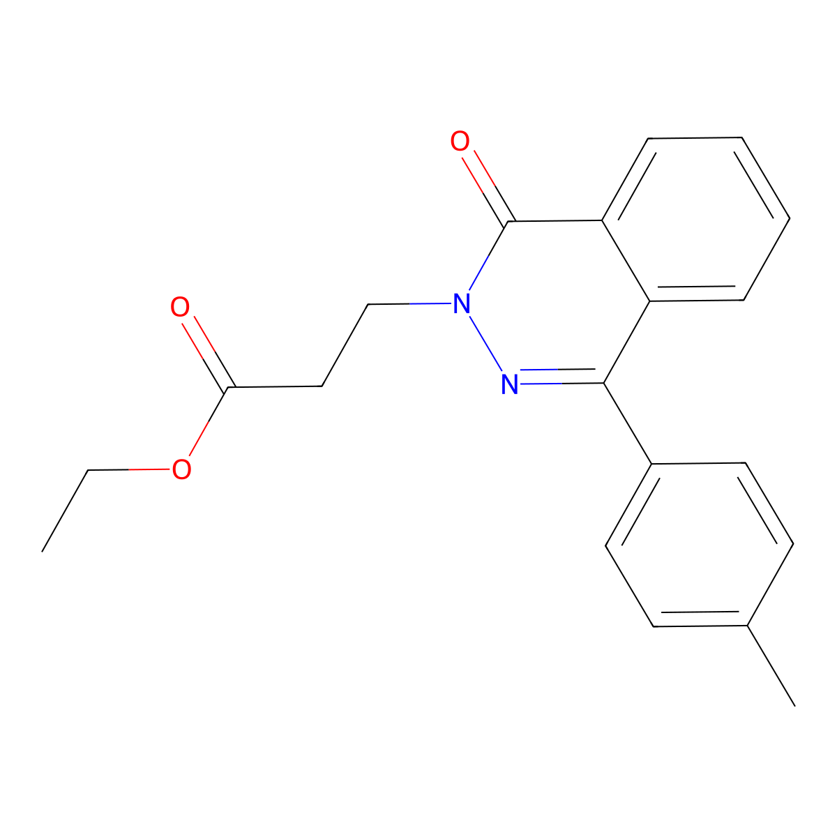 Ethyl 3-[4-(4-methylphenyl)-1-oxophthalazin-2-yl]propanoate molecular structure, CAS 694456-49-0