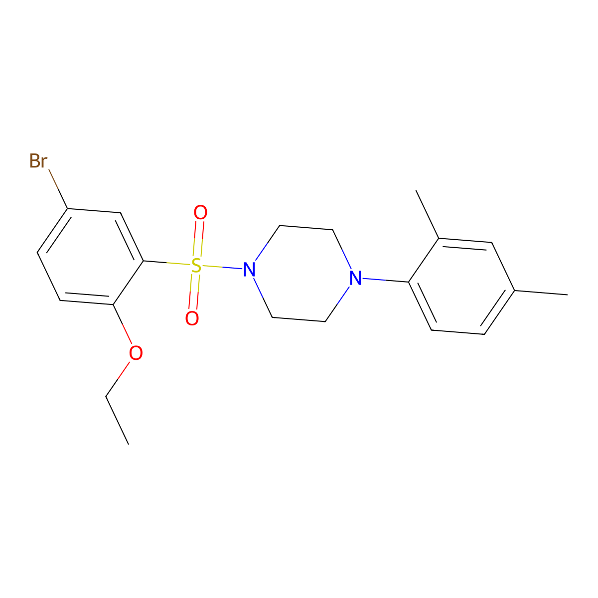 1-(5-Bromo-2-ethoxybenzenesulfonyl)-4-(2,4-dimethylphenyl)piperazine molecular structure, CAS 694456-56-9