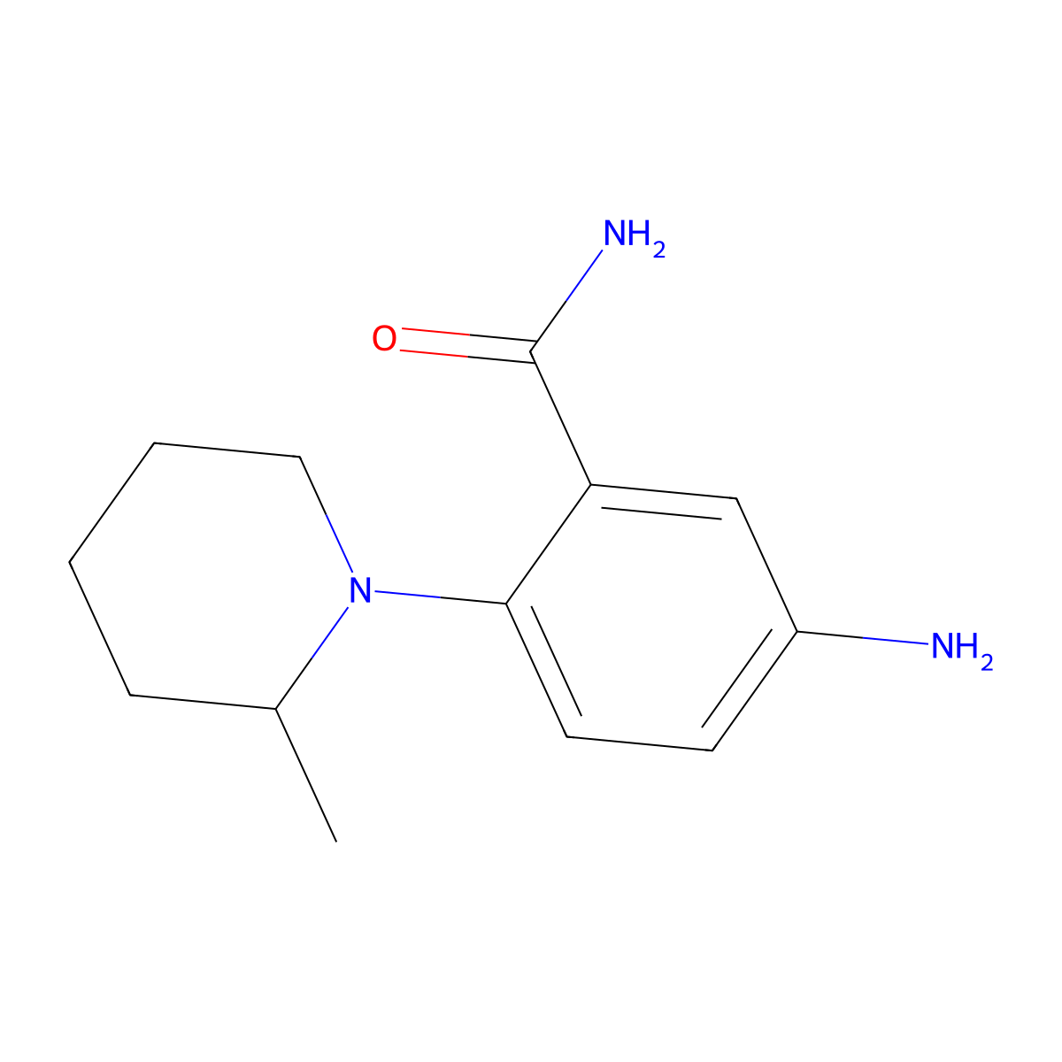 5-Amino-2-(2-methyl-piperidin-1-yl)-benzamide molecular structure, CAS 694456-64-9