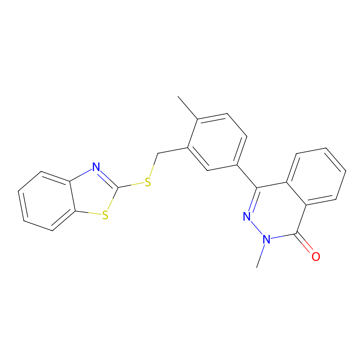 4-[3-(1,3-Benzothiazol-2-ylsulfanylmethyl)-4-methylphenyl]-2-methylphthalazin-1-one molecular structure, CAS 694456-91-2