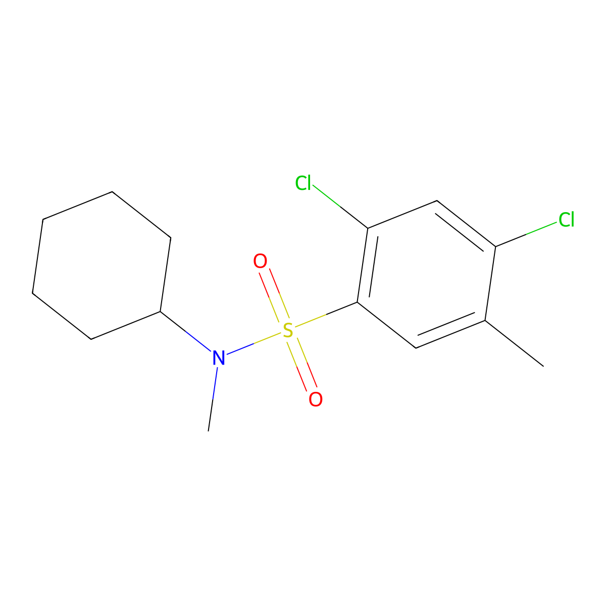 [(2,4-Dichloro-5-methylphenyl)sulfonyl]cyclohexylmethylamine molecular structure, CAS 694457-36-8