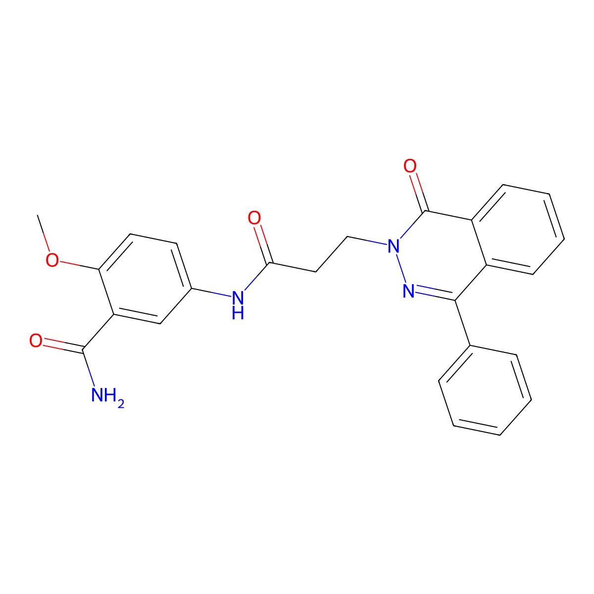 2-Methoxy-5-[3-(1-oxo-4-phenylphthalazin-2-yl)propanoylamino]benzamide molecular structure, CAS 694457-97-1