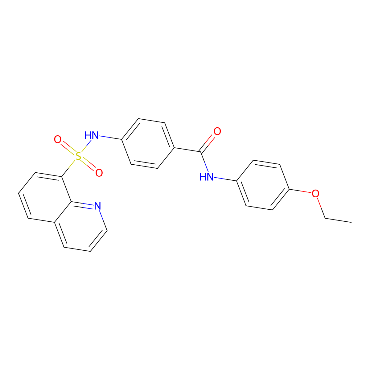 N-(4-ethoxyphenyl)-4-(quinolin-8-ylsulfonylamino)benzamide molecular structure, CAS 694458-07-6