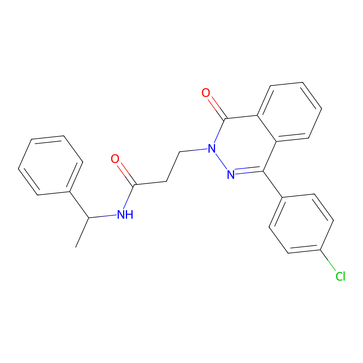 3-[4-(4-chlorophenyl)-1-oxophthalazin-2(1H)-yl]-N-(1-phenylethyl)propanamide molecular structure, CAS 694458-10-1