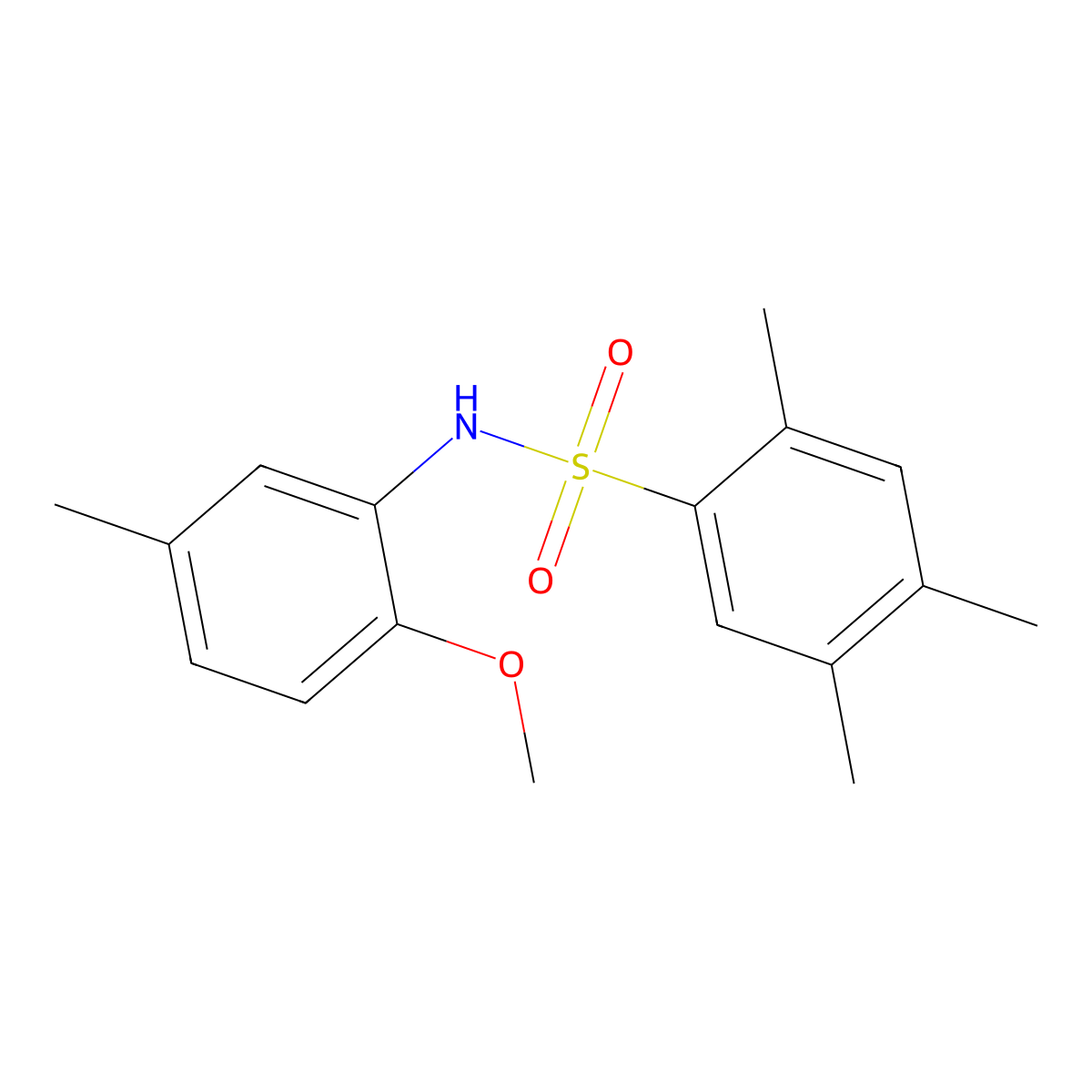N-(2-methoxy-5-methylphenyl)-2,4,5-trimethylbenzenesulfonamide molecular structure, CAS 694458-43-0