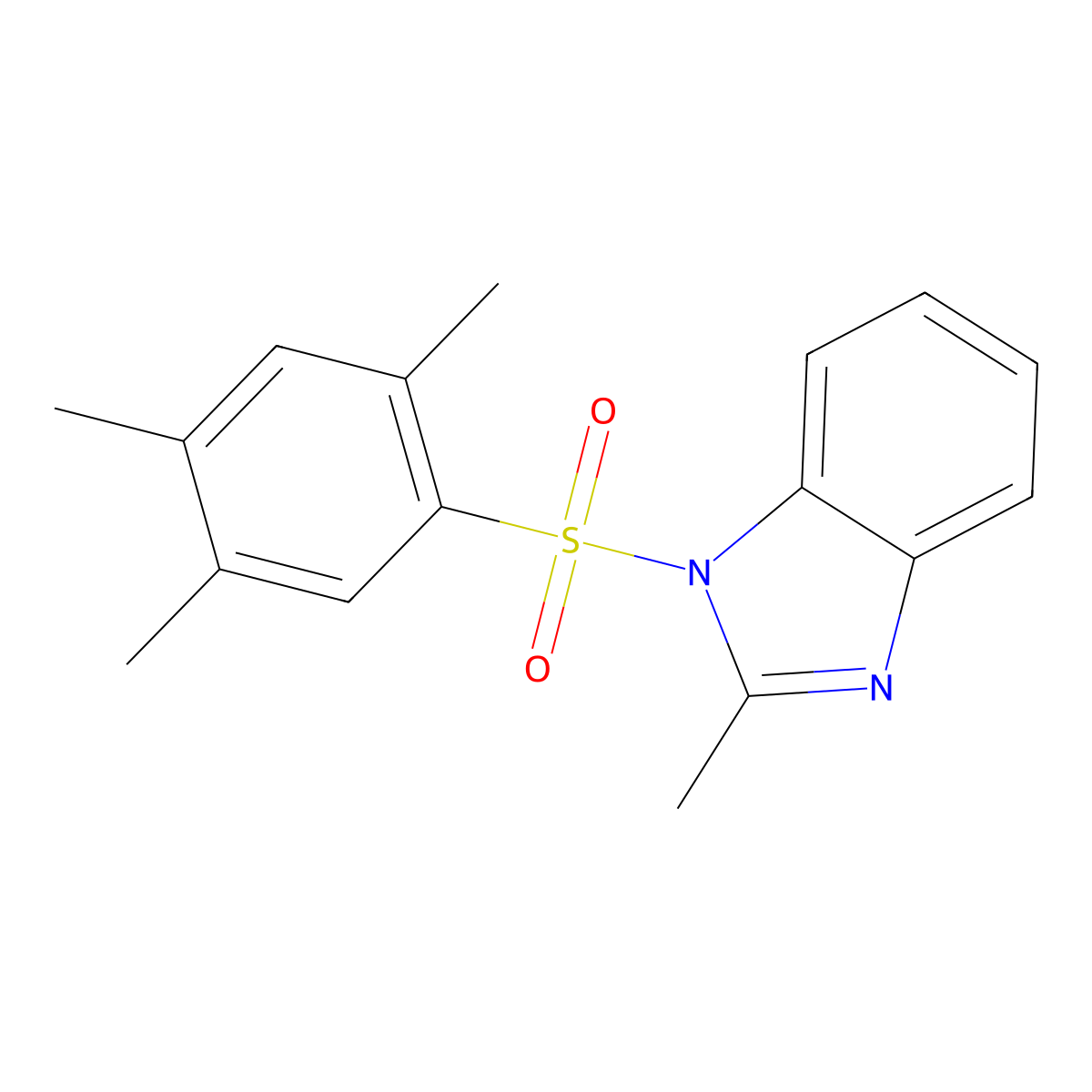 2-methyl-1-(2,4,5-trimethylbenzenesulfonyl)-1H-1,3-benzodiazole molecular structure, CAS 694458-60-1