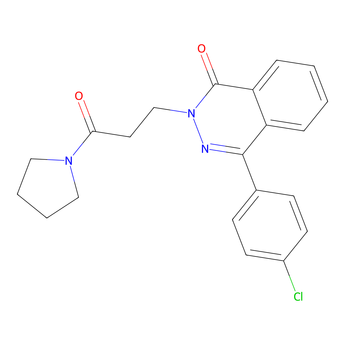 4-(4-Chlorophenyl)-2-(3-oxo-3-pyrrolidin-1-ylpropyl)phthalazin-1-one molecular structure, CAS 694460-13-4
