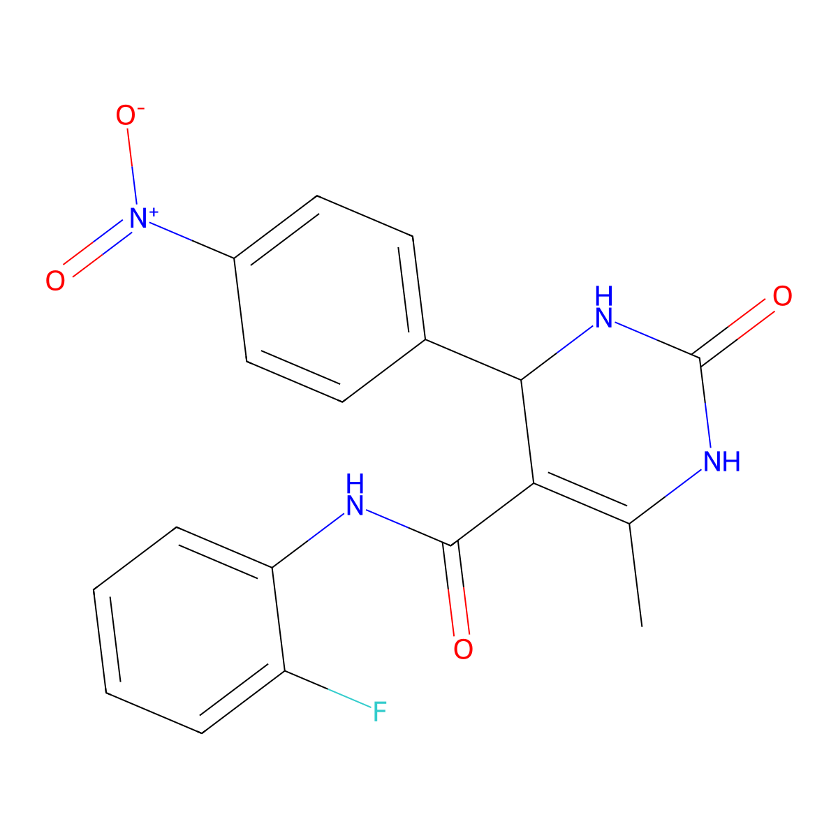 N-(2-fluorophenyl)-6-methyl-4-(4-nitrophenyl)-2-oxo-1,2,3,4-tetrahydropyrimidine-5-carboxamide molecular structure, CAS 694460-18-9