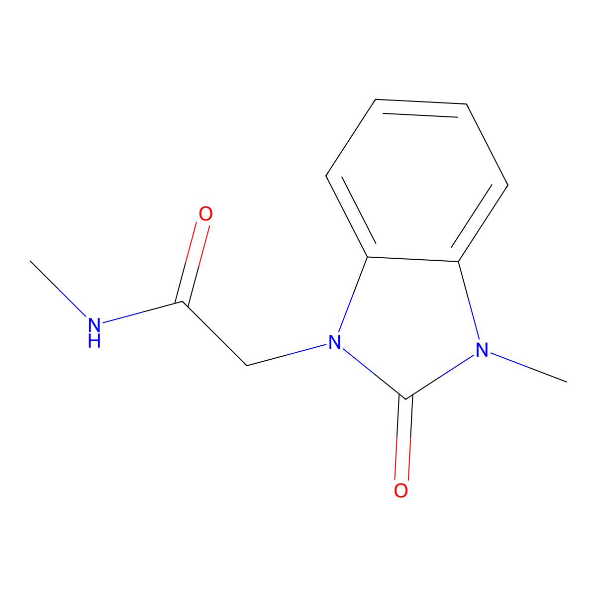 N-methyl-2-(3-methyl-2-oxo-2,3-dihydro-1H-benzimidazol-1-yl)acetamide molecular structure, CAS 694460-61-2