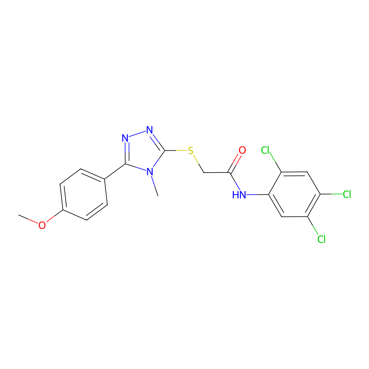 2-[[5-(4-methoxyphenyl)-4-methyl-1,2,4-triazol-3-yl]sulfanyl]-N-(2,4,5-trichlorophenyl)acetamide molecular structure, CAS 694460-62-3