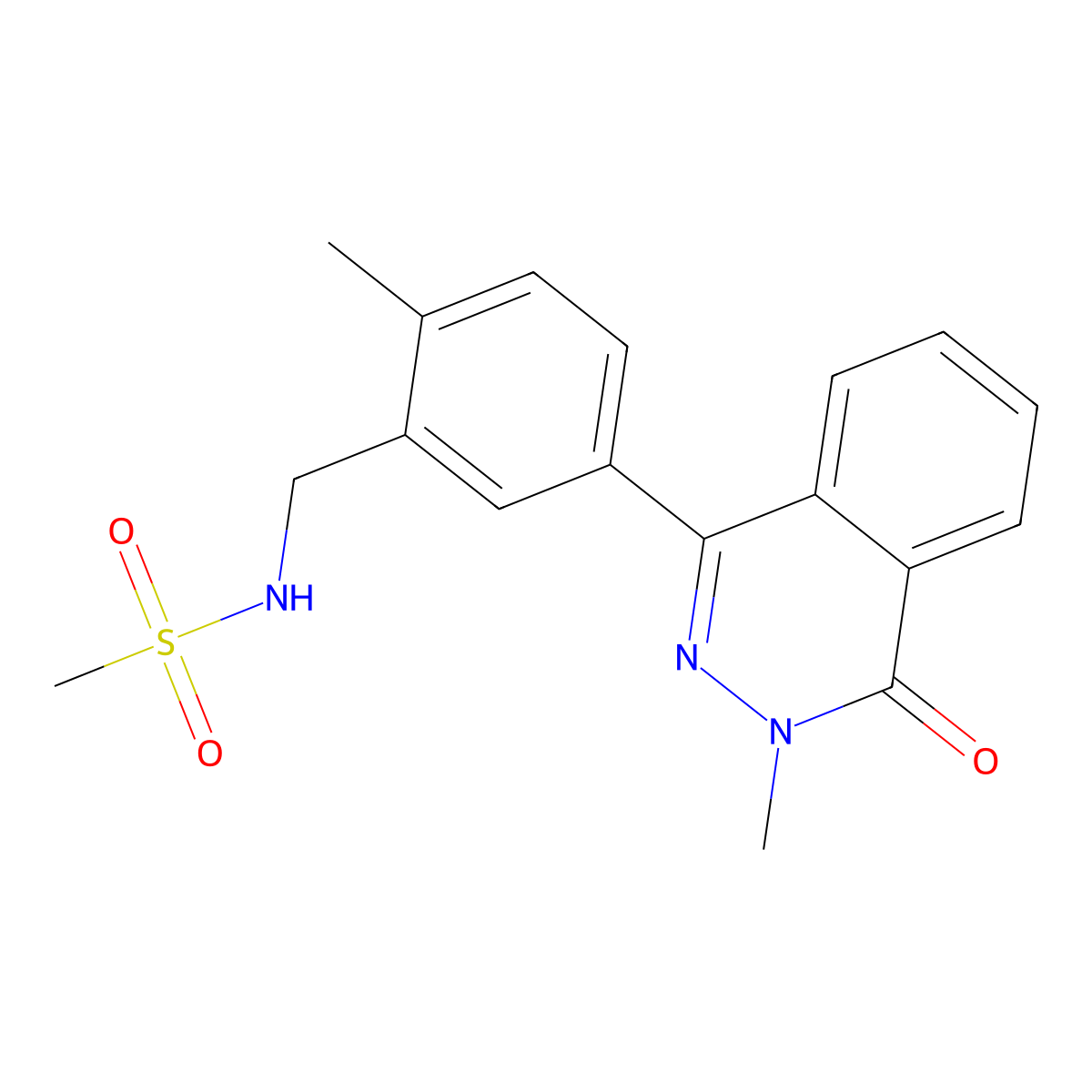 N-[[2-methyl-5-(3-methyl-4-oxophthalazin-1-yl)phenyl]methyl]methanesulfonamide molecular structure, CAS 694460-68-9
