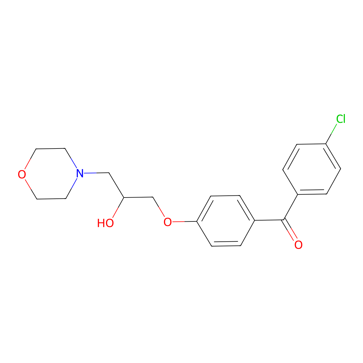 (4-Chlorophenyl){4-[2-hydroxy-3-(4-morpholinyl)propoxy]phenyl}methanone molecular structure, CAS 694460-99-6