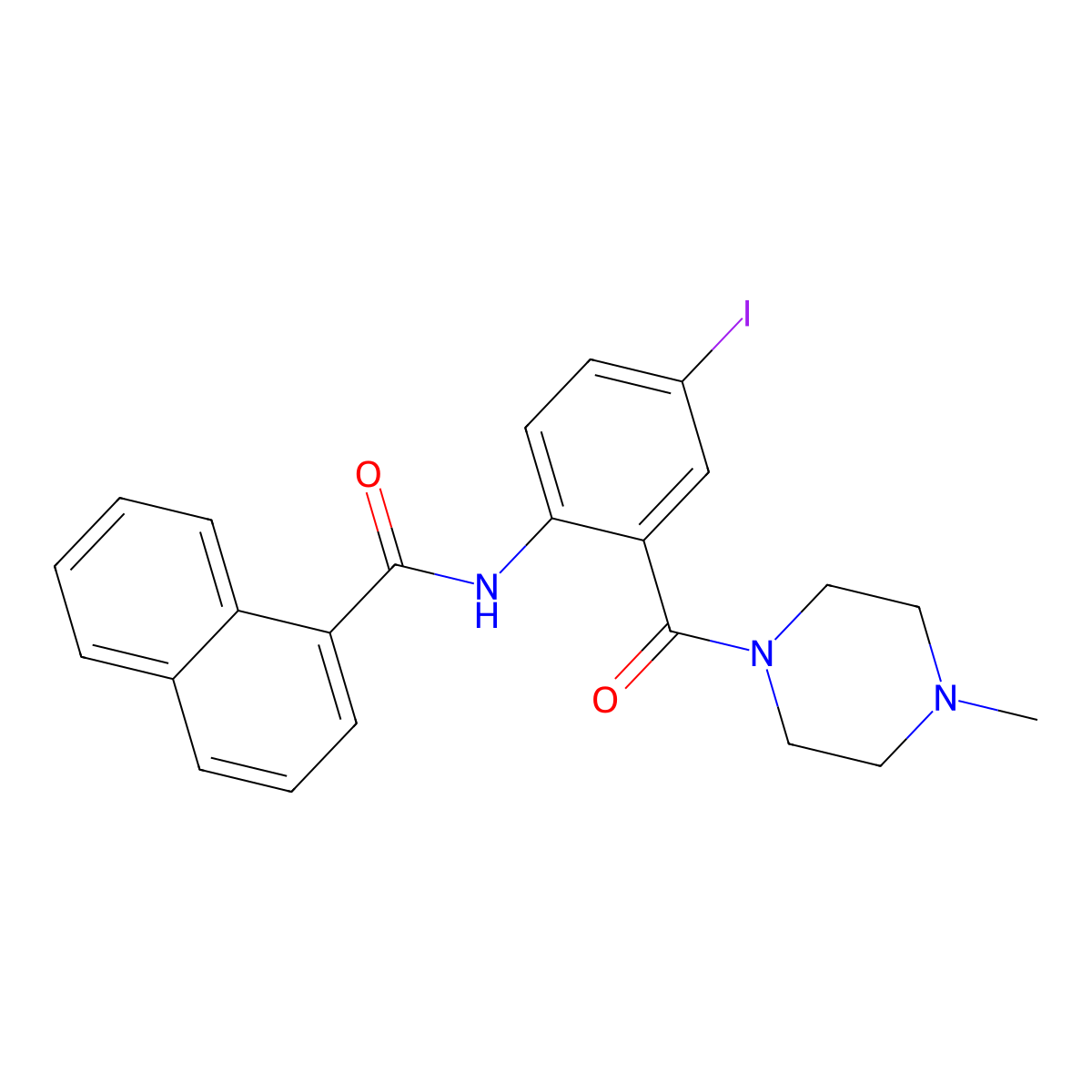 N-[4-iodo-2-(4-methylpiperazine-1-carbonyl)phenyl]naphthalene-1-carboxamide molecular structure, CAS 694461-12-6