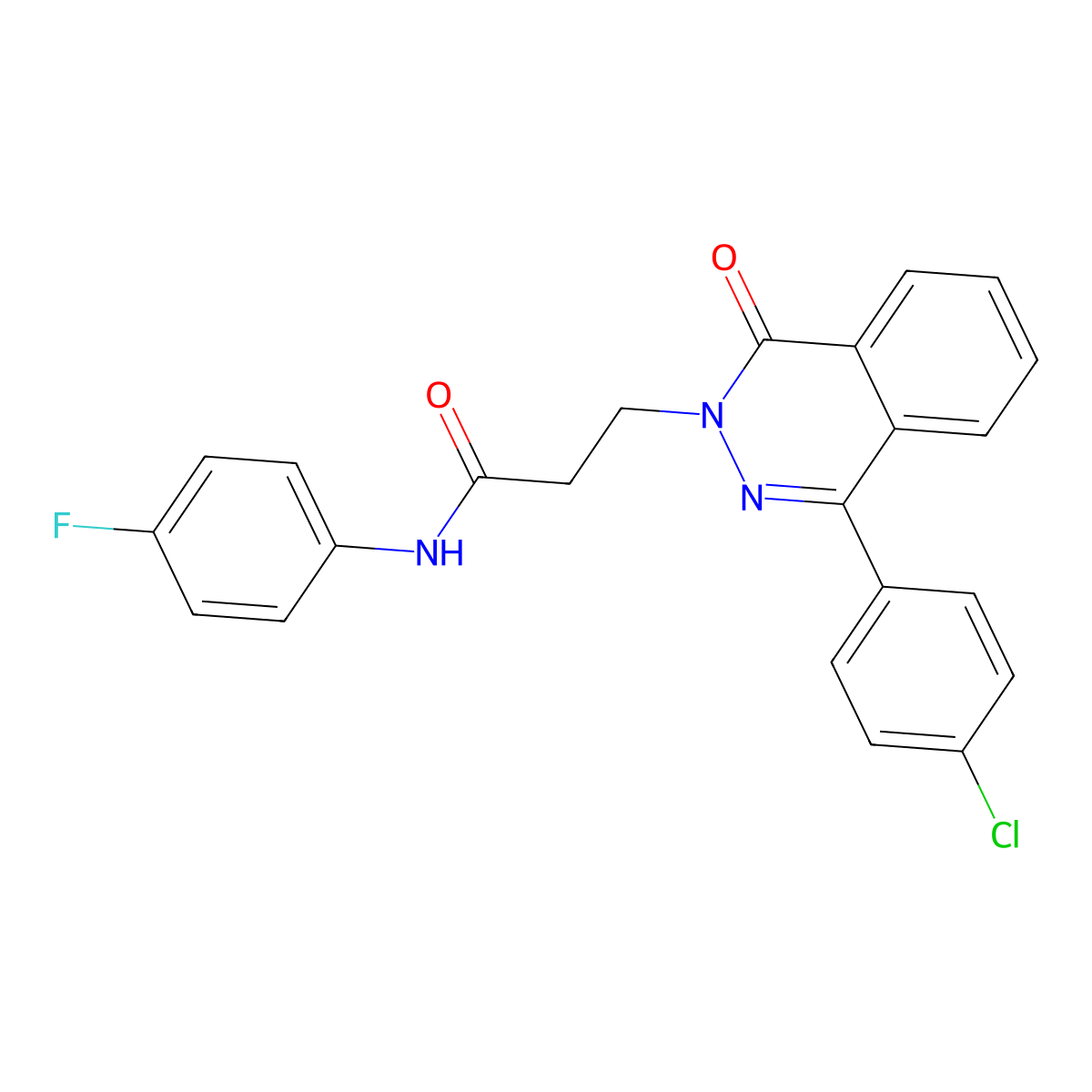 3-[4-(4-chlorophenyl)-1-oxophthalazin-2-yl]-N-(4-fluorophenyl)propanamide molecular structure, CAS 694461-13-7