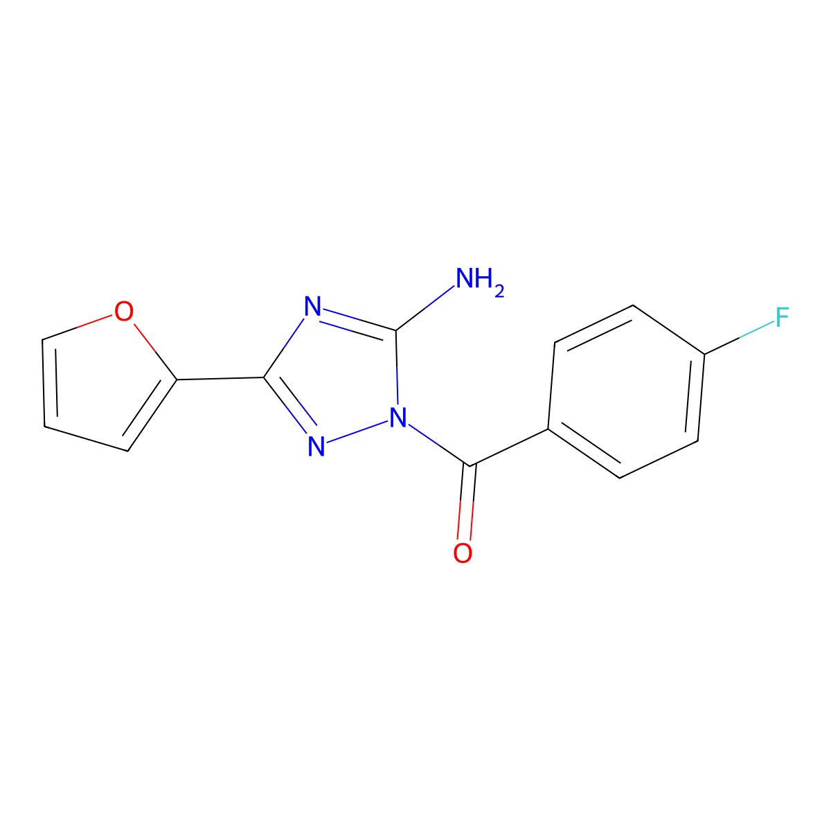1-(4-fluorobenzoyl)-3-(2-furyl)-1H-1,2,4-triazol-5-ylamine molecular structure, CAS 694461-56-8