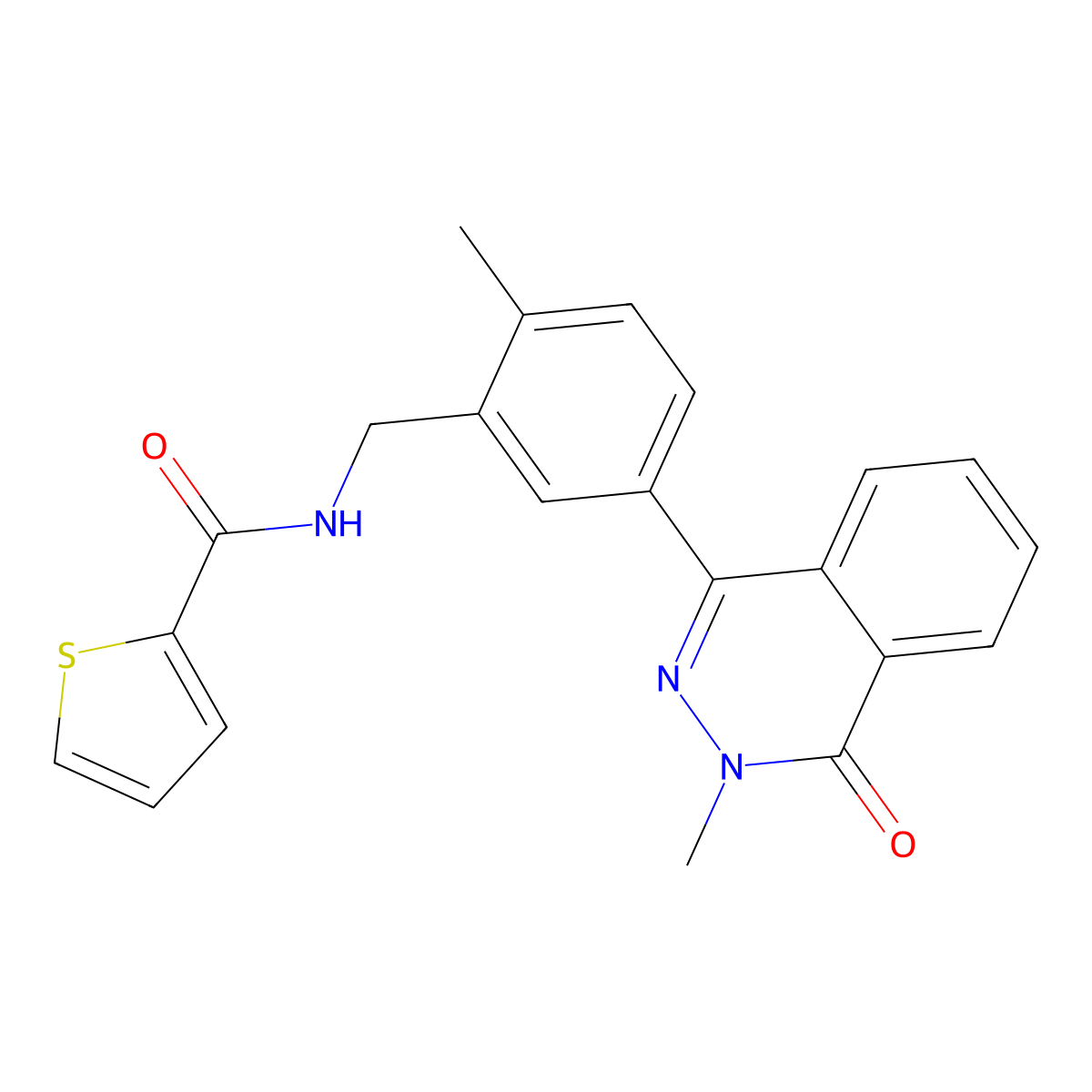 N-[[2-methyl-5-(3-methyl-4-oxophthalazin-1-yl)phenyl]methyl]thiophene-2-carboxamide molecular structure, CAS 694461-59-1