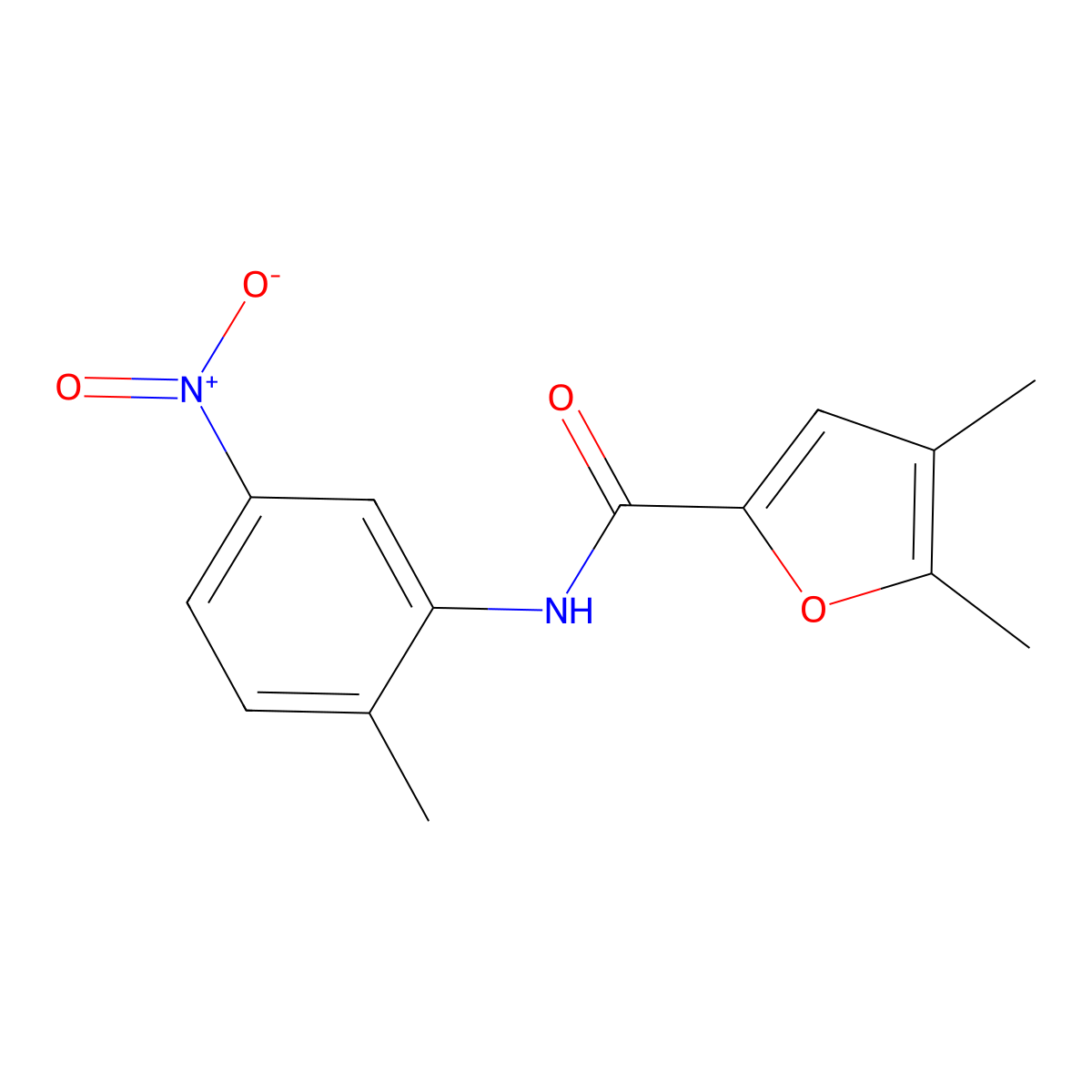 4,5-dimethyl-N-(2-methyl-5-nitrophenyl)furan-2-carboxamide molecular structure, CAS 694461-62-6