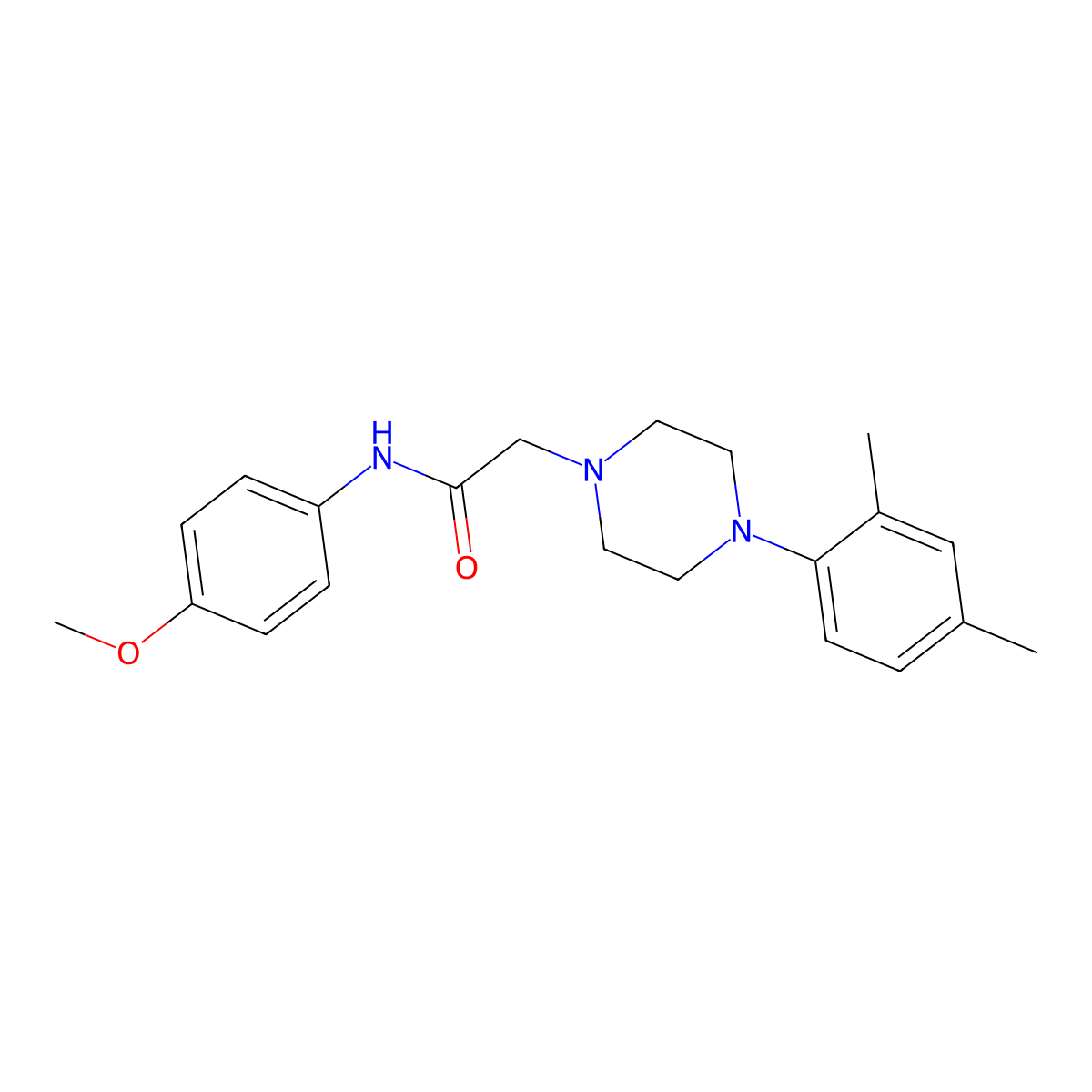 2-[4-(2,4-dimethylphenyl)piperazin-1-yl]-N-(4-methoxyphenyl)acetamide molecular structure, CAS 694461-69-3