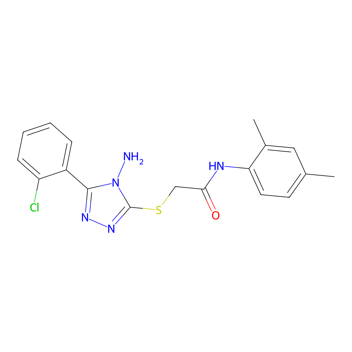 2-{[4-amino-5-(2-chlorophenyl)-4H-1,2,4-triazol-3-yl]sulfanyl}-N-(2,4-dimethylphenyl)acetamide molecular structure, CAS 694461-70-6