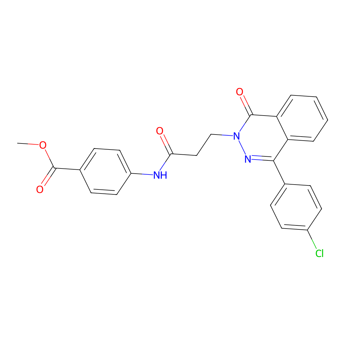 Methyl 4-[3-[4-(4-chlorophenyl)-1-oxophthalazin-2-yl]propanoylamino]benzoate molecular structure, CAS 694461-72-8