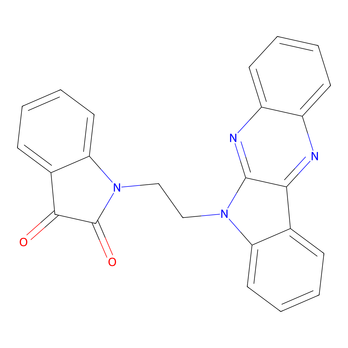 1-(2-Indolo[3,2-b]quinoxalin-6-ylethyl)indole-2,3-dione molecular structure, CAS 694461-76-2