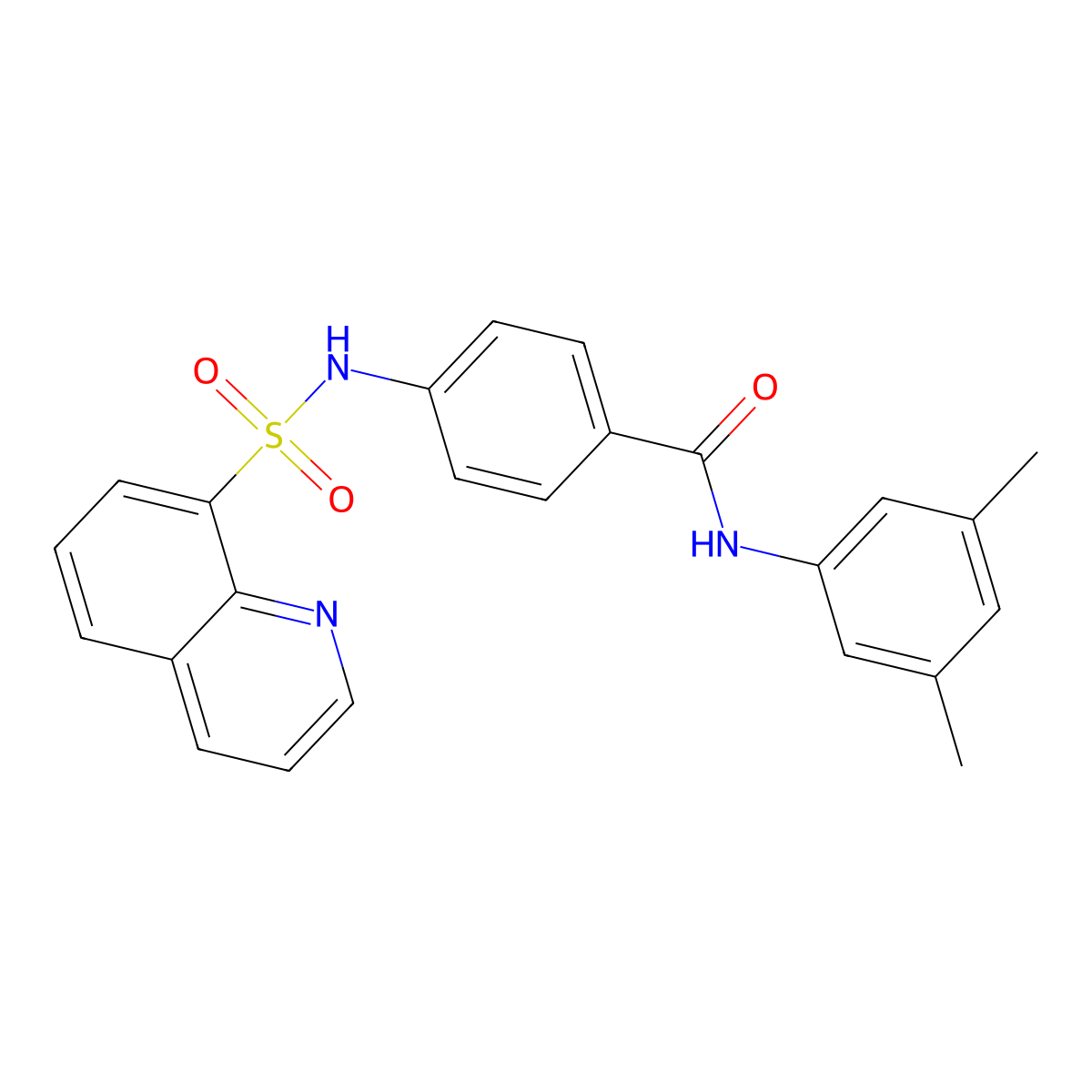 N-(3,5-dimethylphenyl)-4-[(8-quinolinylsulfonyl)amino]benzamide molecular structure, CAS 694461-89-7