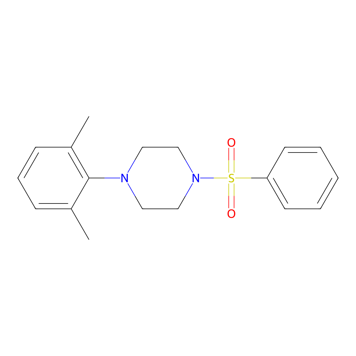 1-(2,6-Dimethylphenyl)-4-(phenylsulfonyl)piperazine molecular structure, CAS 694461-95-5