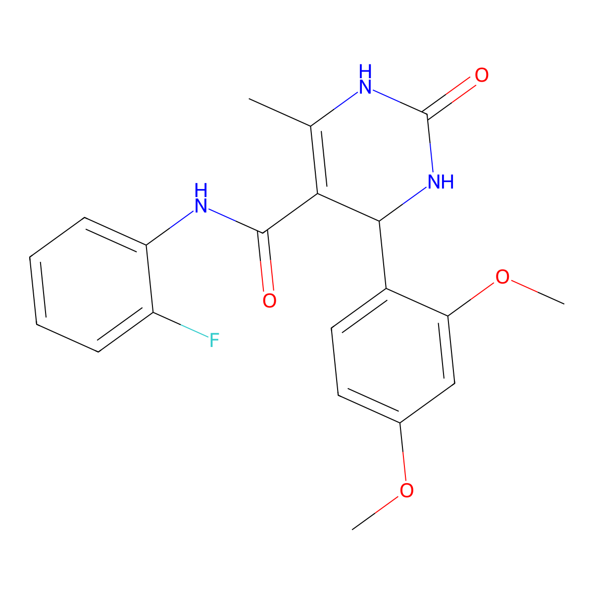 4-(2,4-dimethoxyphenyl)-N-(2-fluorophenyl)-6-methyl-2-oxo-1,2,3,4-tetrahydropyrimidine-5-carboxamide molecular structure, CAS 694462-01-6