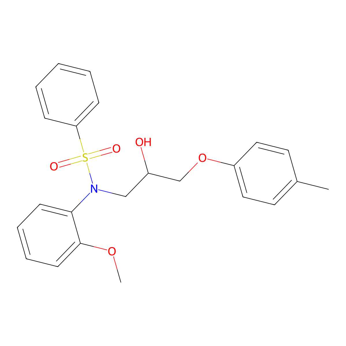 N-[2-hydroxy-3-(4-methylphenoxy)propyl]-N-(2-methoxyphenyl)benzenesulfonamide molecular structure, CAS 694462-06-1