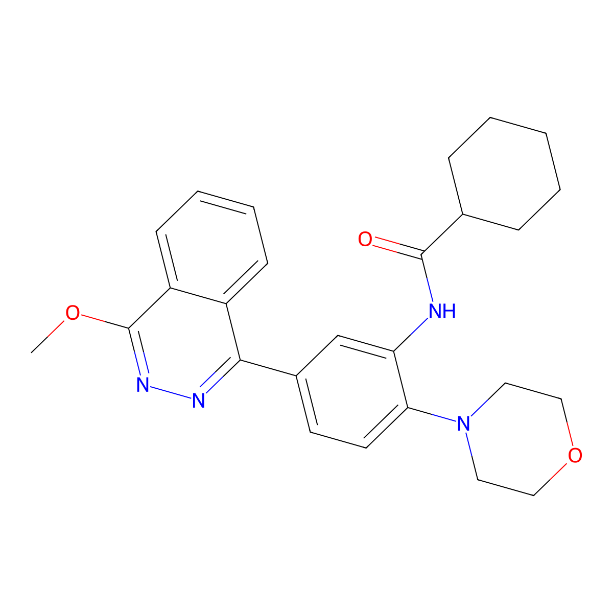 N-[5-(4-methoxy-1-phthalazinyl)-2-(4-morpholinyl)phenyl]cyclohexanecarboxamide molecular structure, CAS 694462-11-8
