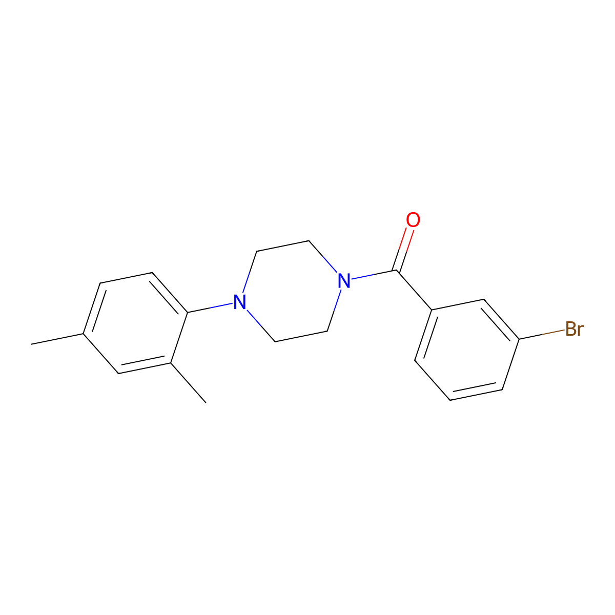1-(3-Bromobenzoyl)-4-(2,4-dimethylphenyl)piperazine molecular structure, CAS 694462-25-4