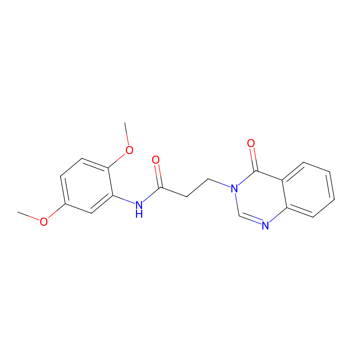 N-(2,5-dimethoxyphenyl)-3-(4-oxoquinazolin-3-yl)propanamide molecular structure, CAS 694462-66-3