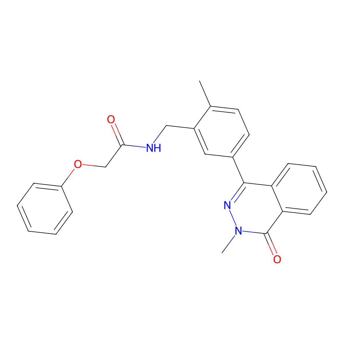 N-[[2-methyl-5-(3-methyl-4-oxophthalazin-1-yl)phenyl]methyl]-2-phenoxyacetamide molecular structure, CAS 694462-91-4