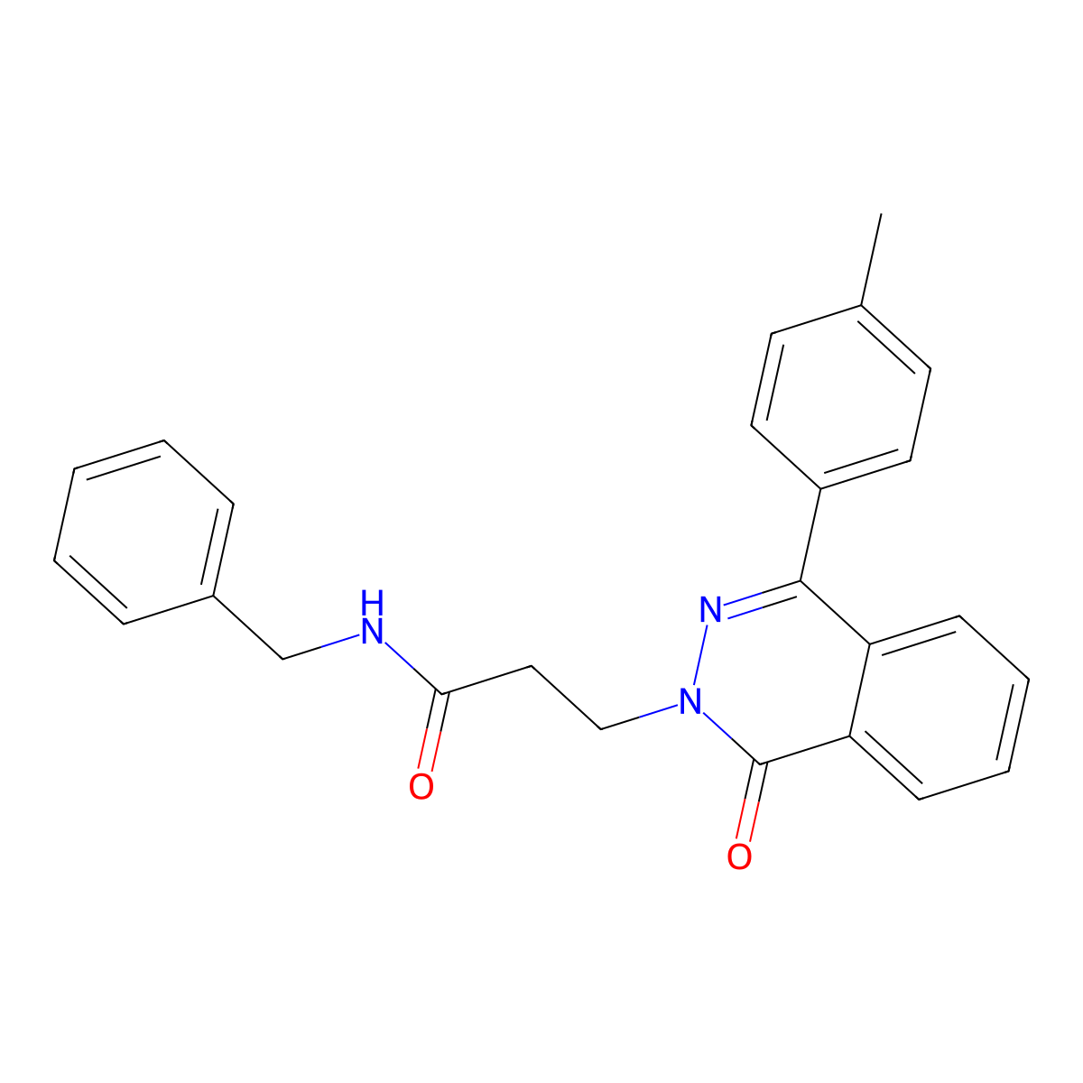 N-benzyl-3-[4-(4-methylphenyl)-1-oxophthalazin-2-yl]propanamide molecular structure, CAS 694463-08-6