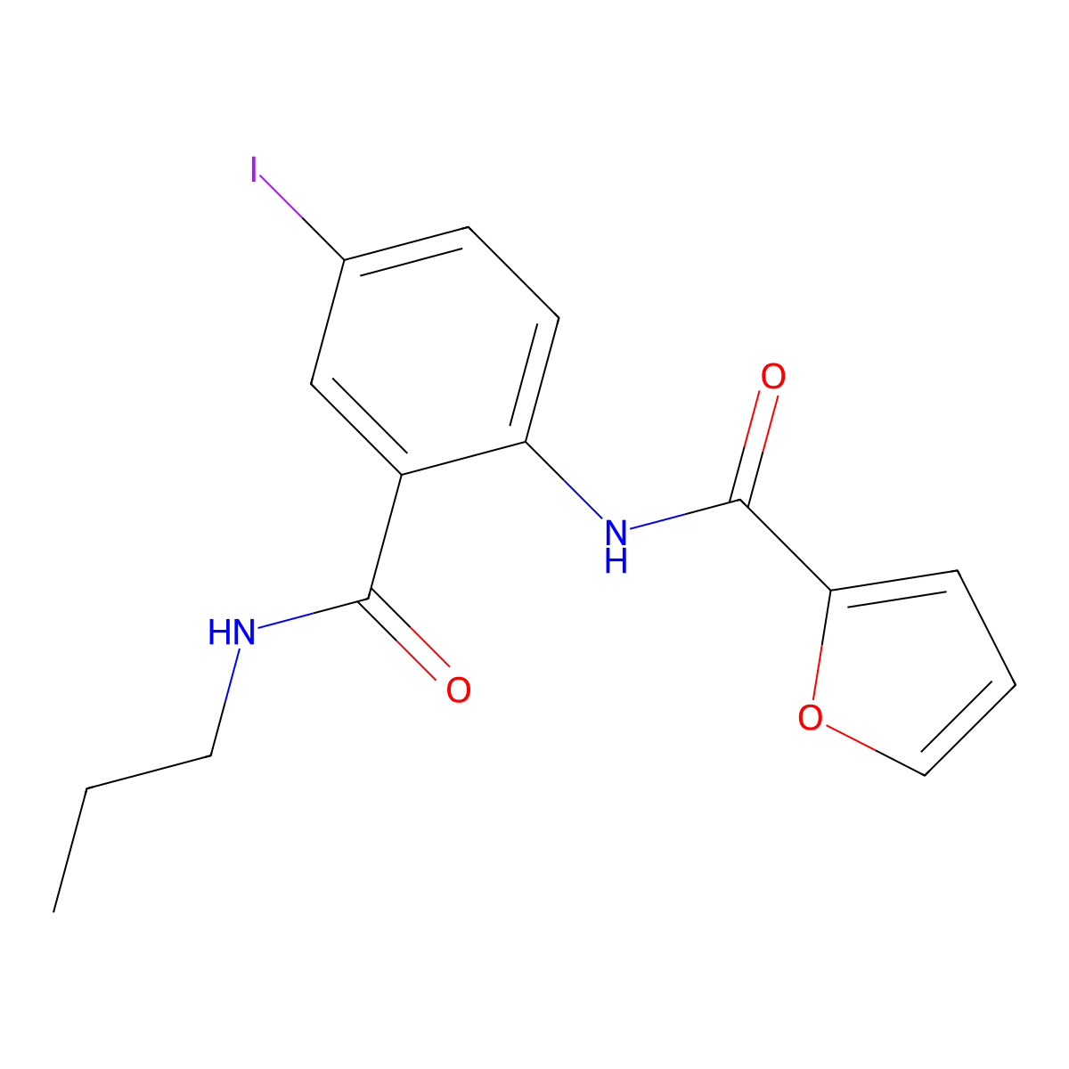 N-[4-iodo-2-(propylcarbamoyl)phenyl]furan-2-carboxamide molecular structure, CAS 694463-18-8