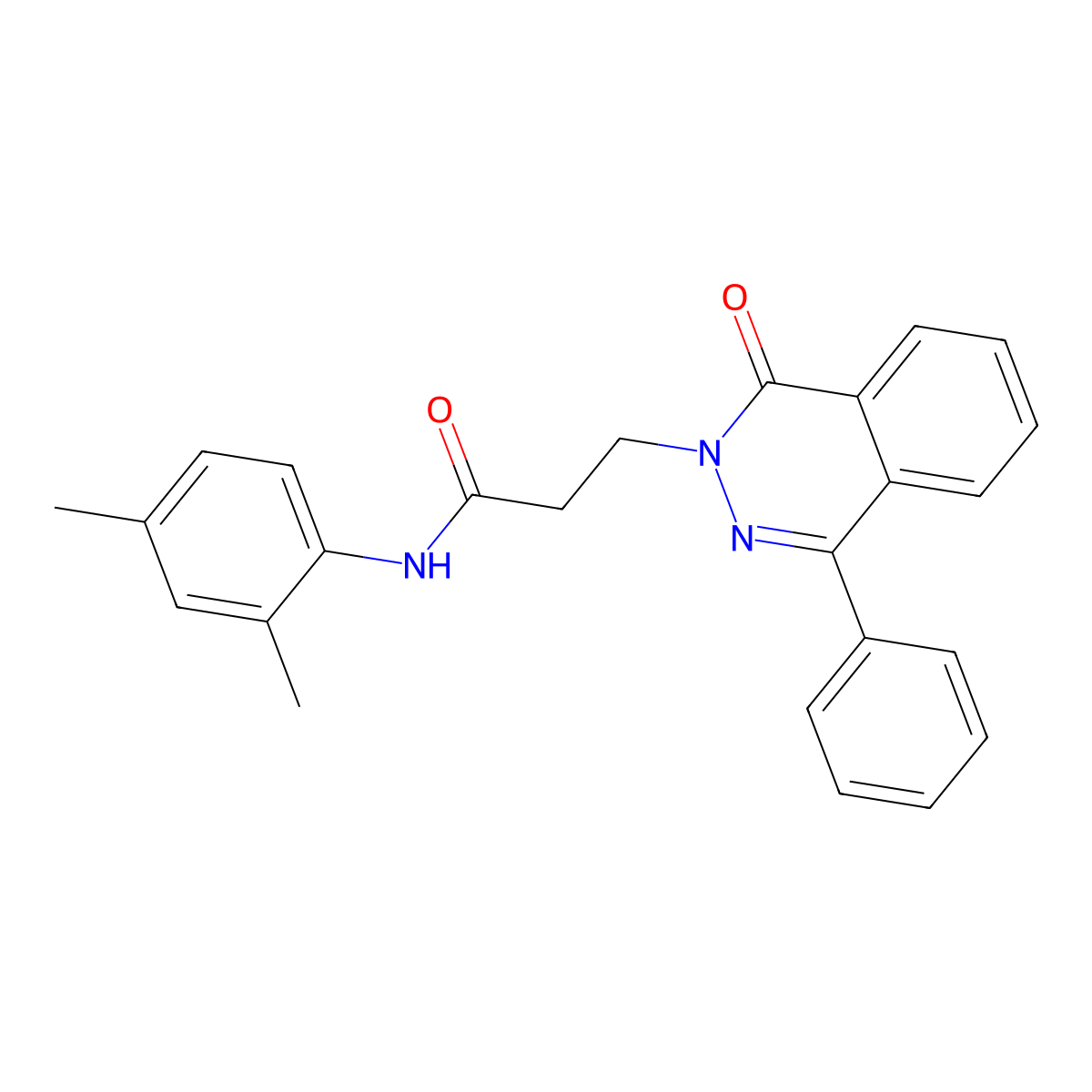 N-(2,4-dimethylphenyl)-3-(1-oxo-4-phenylphthalazin-2(1H)-yl)propanamide molecular structure, CAS 694463-25-7