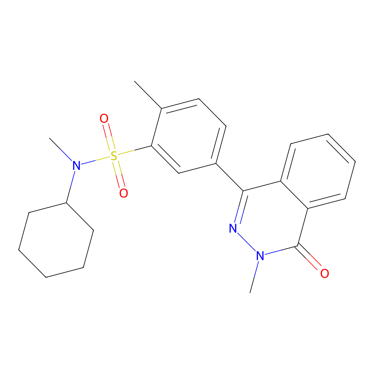 N-cyclohexyl-N,2-dimethyl-5-(3-methyl-4-oxophthalazin-1-yl)benzenesulfonamide molecular structure, CAS 694463-29-1