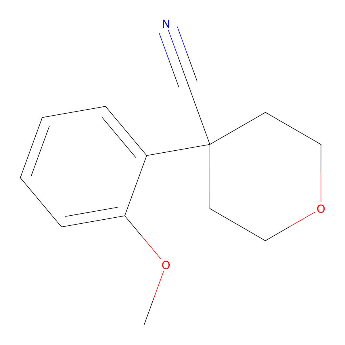 4-(2-Methoxyphenyl)oxane-4-carbonitrile molecular structure, CAS 694463-31-5