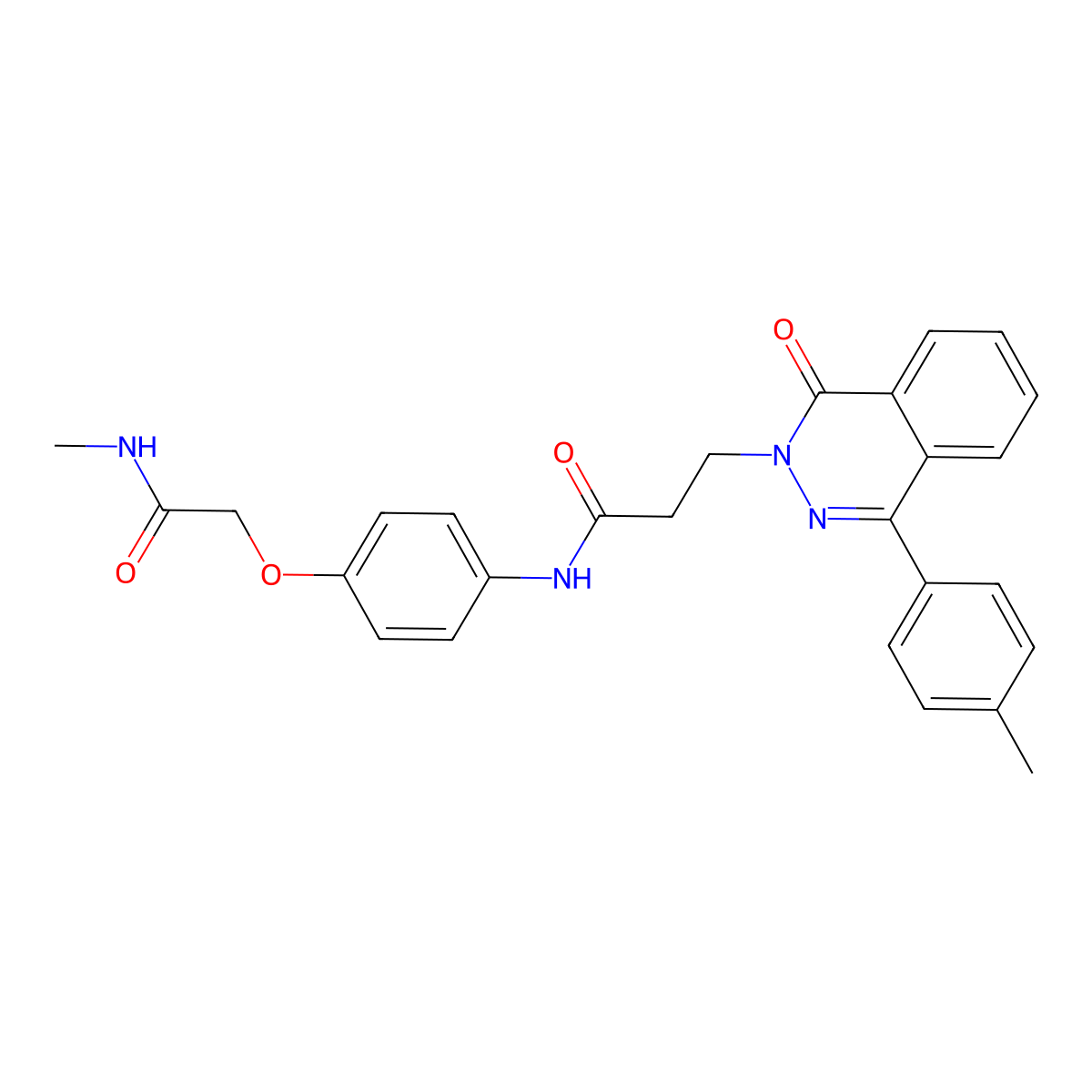 N-[4-[2-(methylamino)-2-oxoethoxy]phenyl]-3-[4-(4-methylphenyl)-1-oxophthalazin-2-yl]propanamide molecular structure, CAS 694463-40-6