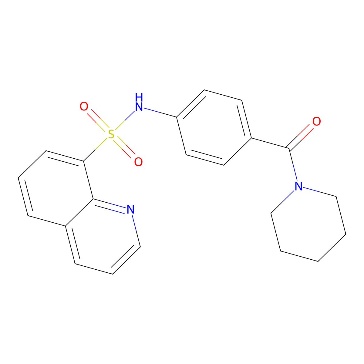 N-[4-(1-piperidinylcarbonyl)phenyl]-8-quinolinesulfonamide molecular structure, CAS 694463-70-2