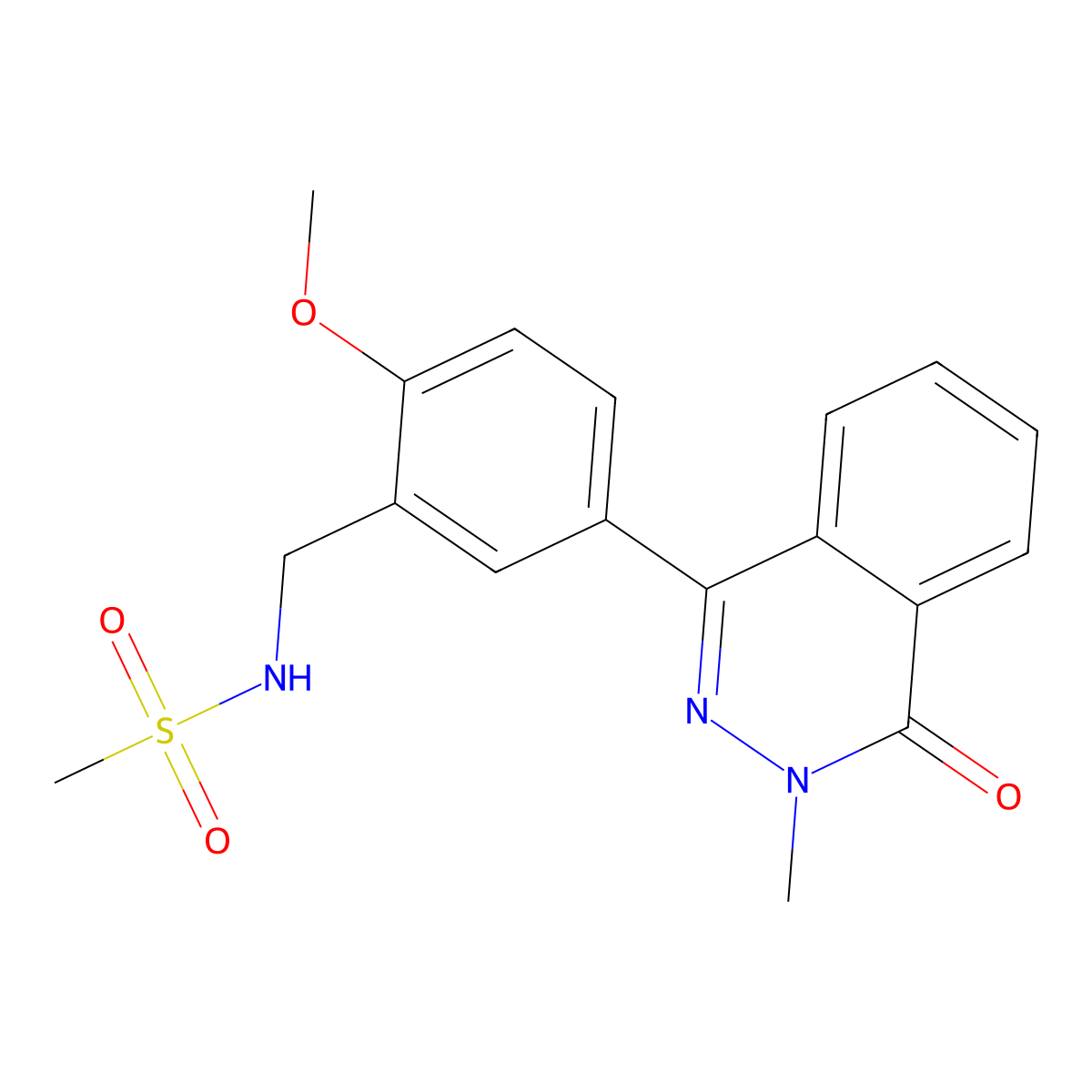 N-[2-methoxy-5-(3-methyl-4-oxo-3,4-dihydro-1-phthalazinyl)benzyl]methanesulfonamide molecular structure, CAS 694463-92-8