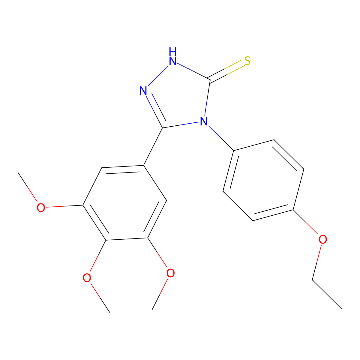 4-(4-ethoxyphenyl)-5-(3,4,5-trimethoxyphenyl)-4H-1,2,4-triazole-3-thiol molecular structure, CAS 694464-07-8