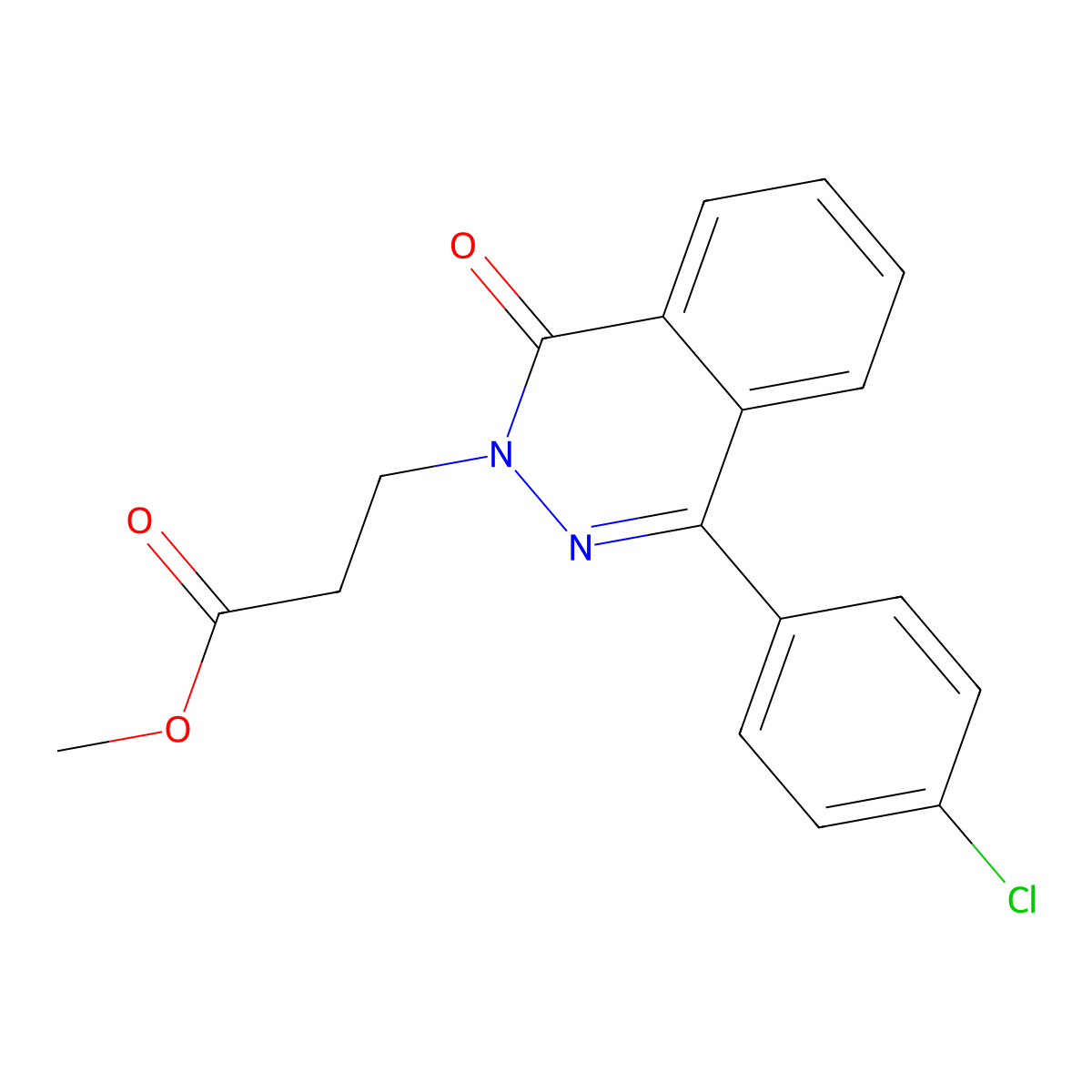Methyl 3-(4-(4-chlorophenyl)-1-oxophthalazin-2(1H)-yl)propanoate molecular structure, CAS 694465-22-0
