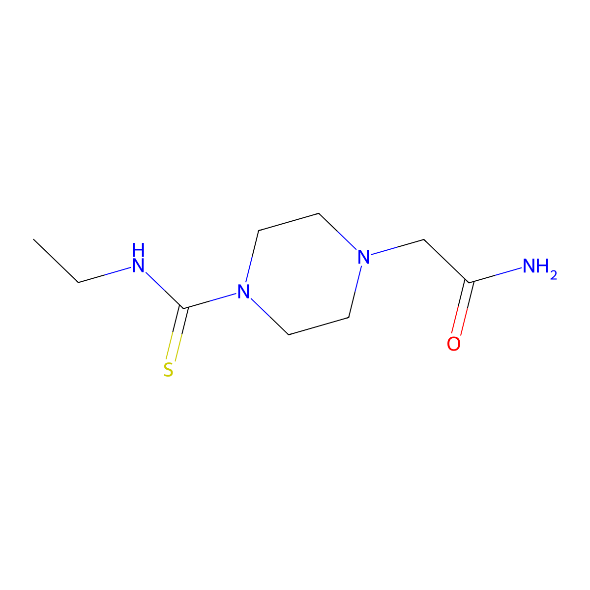 2-[4-(Ethylcarbamothioyl)piperazin-1-yl]acetamide molecular structure, CAS 694465-30-0