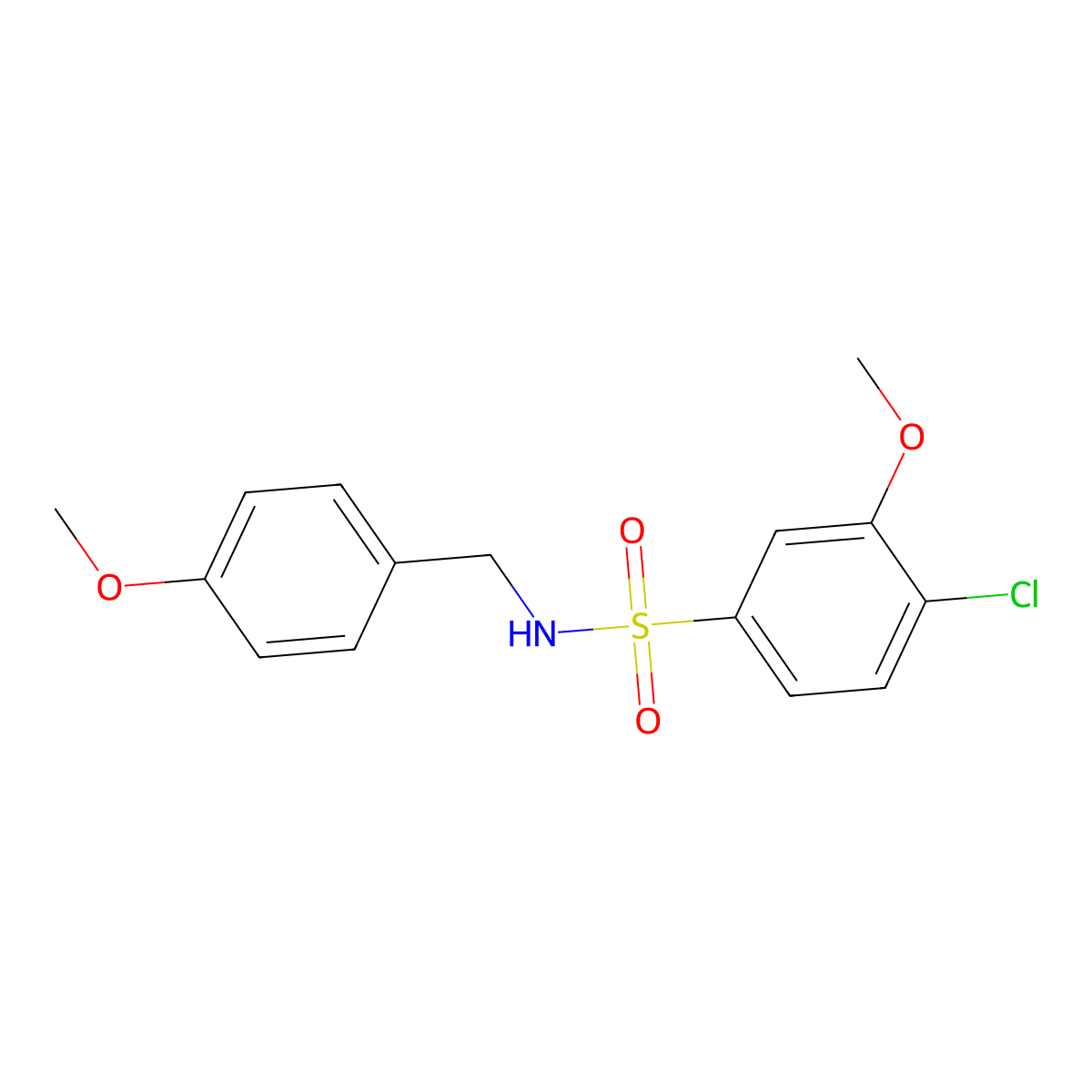 [(4-Chloro-3-methoxyphenyl)sulfonyl][(4-methoxyphenyl)methyl]amine molecular structure, CAS 694465-34-4