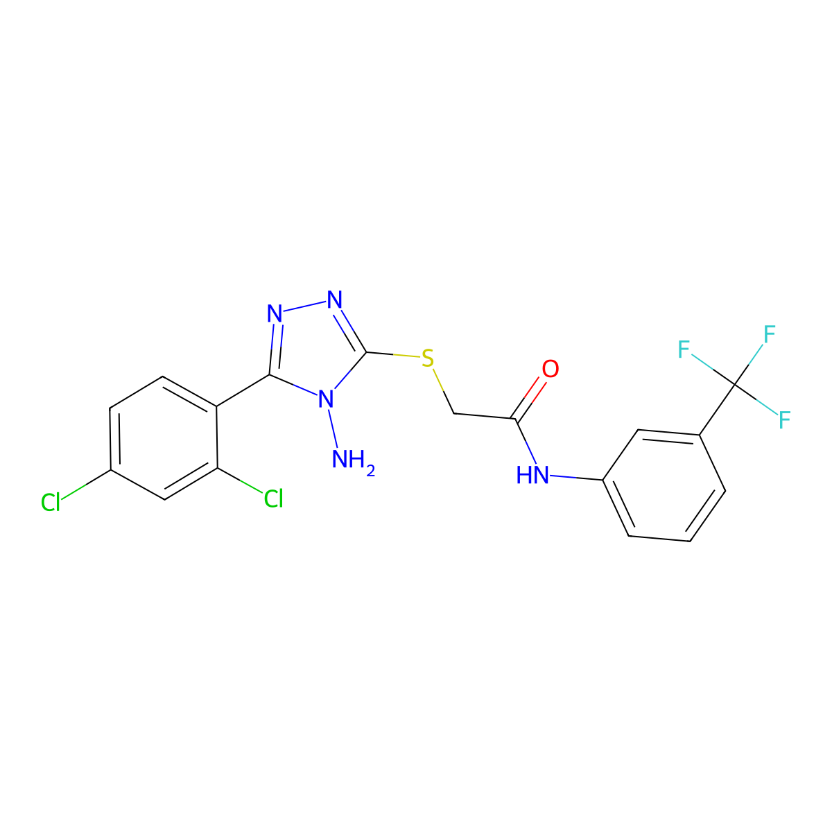 2-{[4-amino-5-(2,4-dichlorophenyl)-4H-1,2,4-triazol-3-yl]sulfanyl}-N-[3-(trifluoromethyl)phenyl]acetamide molecular structure, CAS 694465-50-4