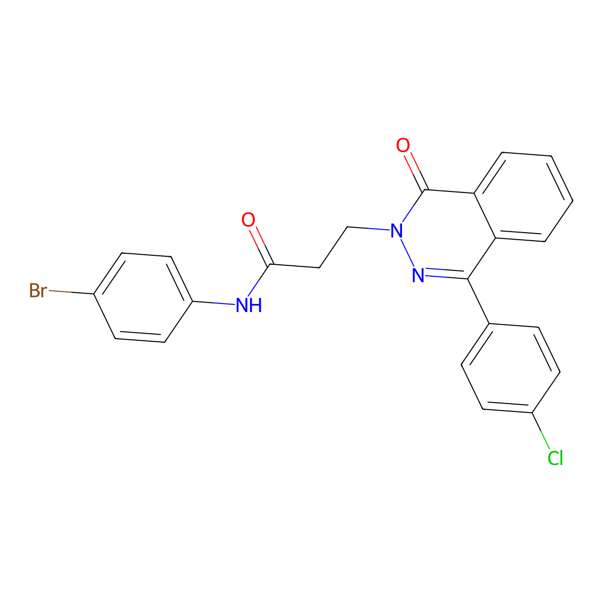 N-(4-bromophenyl)-3-[4-(4-chlorophenyl)-1-oxophthalazin-2-yl]propanamide molecular structure, CAS 694465-58-2